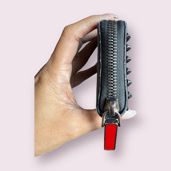 Christian Louboutin Panettone Black Spike Zip Cardholder w/ Box - Picture 4 of 7